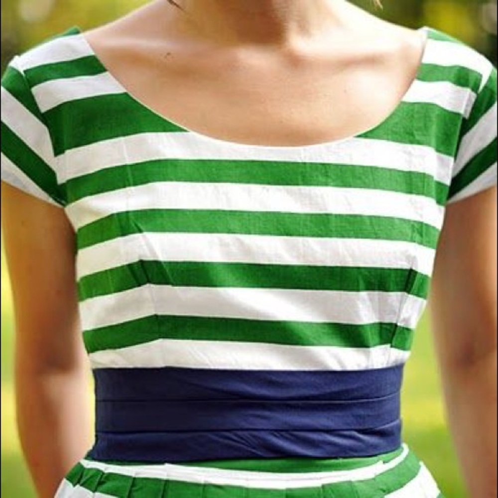 NEVER WORN Shabby Apple green candy striper dress - Picture 3 of 8